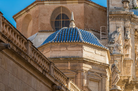 The Cathedral Church of Saint Mary, Catholic church in the city of Murcia, Spainの写真素材