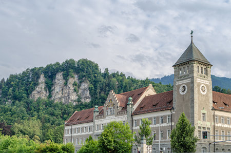 FELDKIRCH, AUSTRIA - JULY 13, 2015: Feldkirch Regional Court (Landesgericht Feldkirch), art nouveau...