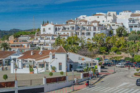 FRIGILIANA, SPAIN - JANUARY 28, 2020: View of the village of Frigiliana, province of Malaga, Andalusia, southern Spainのeditorial素材