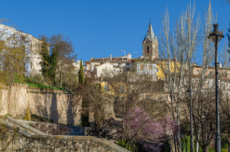 Architecture in the old town of Cuenca, Castilla la Mancha, Spainの写真素材
