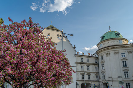 INNSBRUCK, AUSTRIA - JULY 11, 2015: The Hofburg (Court Castle), former Habsburg palace in Innsbruck, Austria. Today, the Hofburg contains five themed museum areasのeditorial素材