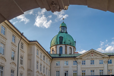 INNSBRUCK, AUSTRIA - JULY 11, 2015: The Hofburg (Court Castle), former Habsburg palace in Innsbruck, Austria. Today, the Hofburg contains five themed museum areasのeditorial素材