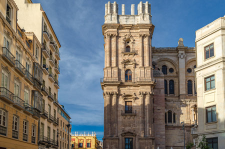 Architecture in the old town of Malaga, Andalusia, southern Spainの写真素材