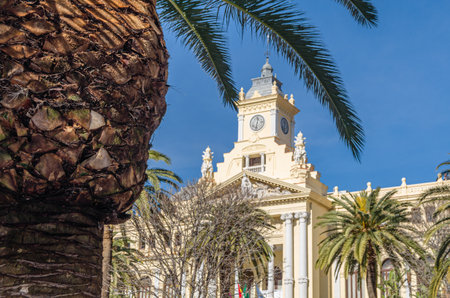 Architecture in the old town of Malaga, Andalusia, southern Spainの写真素材