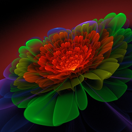Dark fractal flower, digital artwort for creative graphic designの写真素材