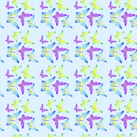 Seamless background with bright colorful butterflies .の写真素材