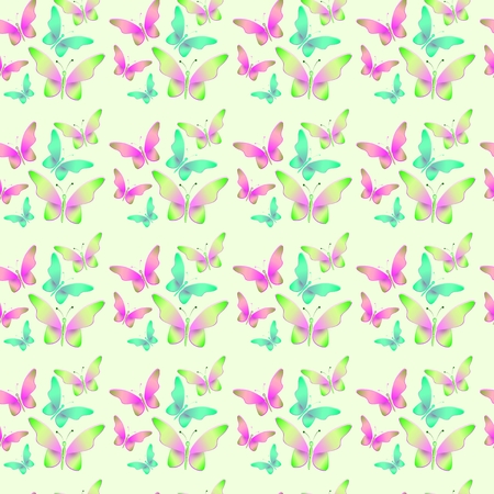 Seamless background with bright colorful butterflies .の写真素材