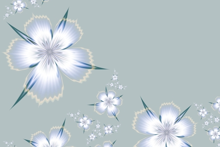 Light fractal flower, digital artwork for creative graphic design. Template for insert text.の写真素材