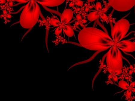 Dark fractal flower, digital artwork for creative graphic design. Template for insert text.の写真素材