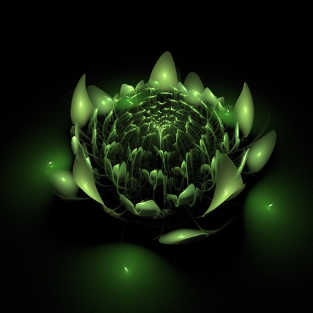 Dark fractal flower, digital artwork for creative graphic design.の写真素材