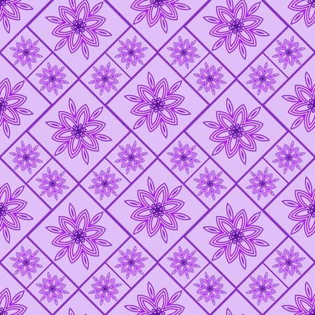 Seamless floral pattern. Geometric abstract background with flower design.の写真素材