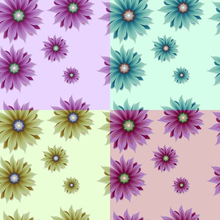 Collection of seamless patterns for printing, textiles and wallpapers4 seamless geometric patterns set.の写真素材