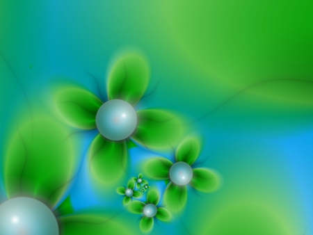 Fractal image, beautiful template for inserting text. In green and blue color. Backpack with flowerFloral template with place for text. Graphic design for business cards and like.の写真素材