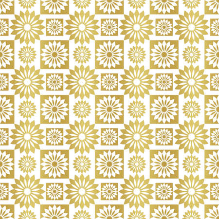 Gold paper for printing. Seamless pattern. Gold background with decor. Imitation metal foil.の写真素材