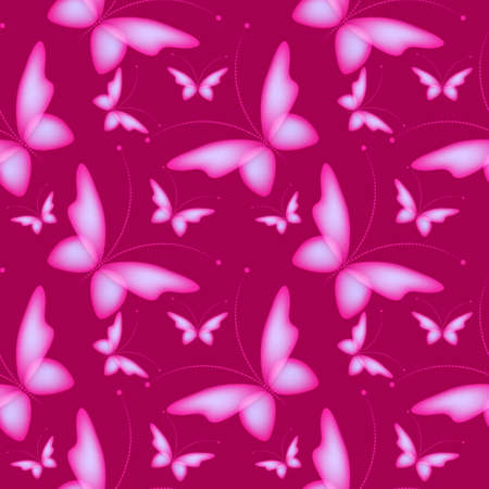 Cheerful pattern with colorful butterflies. Regular seamless pattern.Seamless pattern, funny background.の写真素材