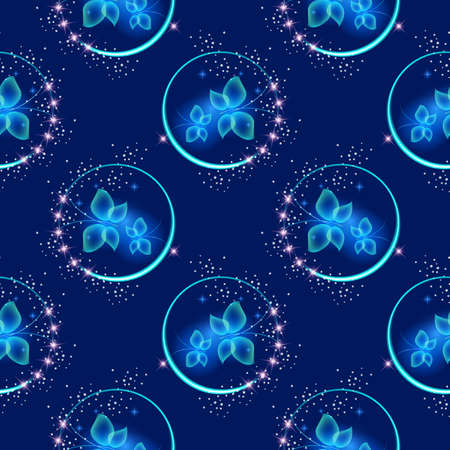 Glowing transparent background for graphic design. Template with butterflies. Multicolored abstract image as a template for cards, prints and the like.の写真素材