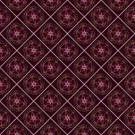 Seamless background with red color, with a regular abstract pattern. Regular texture design for...