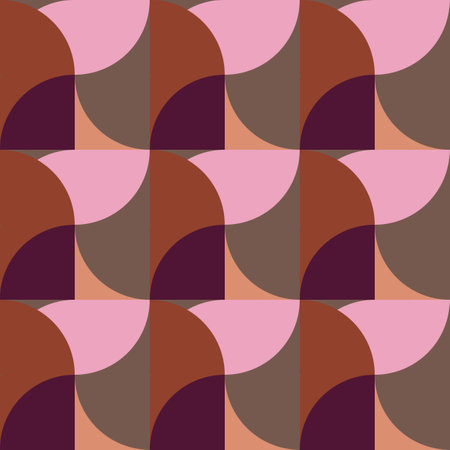 The 70s. retro background. Typical style of the 60s and 70s. Seamless graphic pattern. Geometric textures with abstract motifs. Endless vintage background. Use on pattern fillings, wallpaper, textiles, wrapping paper, etc.の写真素材