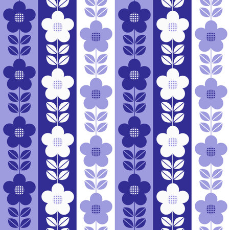 Purple texture with a regular seamless flowers as a background. Graphic design with a simple pattern.の写真素材