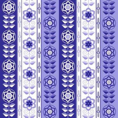 Purple texture with a regular seamless flowers as a background. Graphic design with a simple pattern.の写真素材