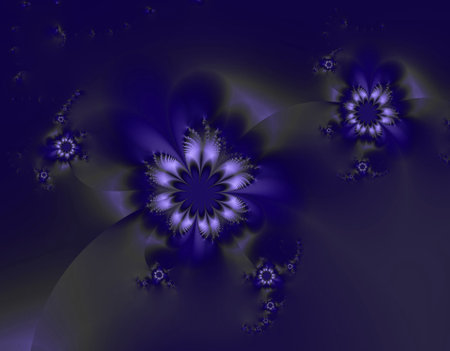 Wreath of flowers as fractal art. Fractal image of fantastic flowers. Template for further graphic design. Original background.の写真素材