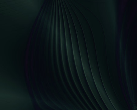 Dark fractal flower, digital artwork for creative graphic design. Fractal pattern in the shape of flowers on a black background. Abstract fractal background 3D rendering.の写真素材