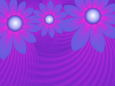 Fractal image as a beautiful template for inserting text in purple color. Background with flowers. Graphic design of business cards, greeting cards, labels, stickers, computer backgrounds.の写真素材