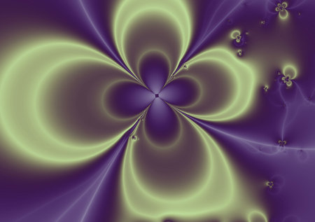 Fractal image as a beautiful template for inserting text in purple color. Background with flowers. Graphic design of business cards, greeting cards, labels, stickers, computer backgrounds.の写真素材