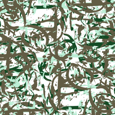 Abstract multicolored seamless background with different shapes. Camouflaged fantastic original pattern suitable for printing on textile, paper, template.の写真素材