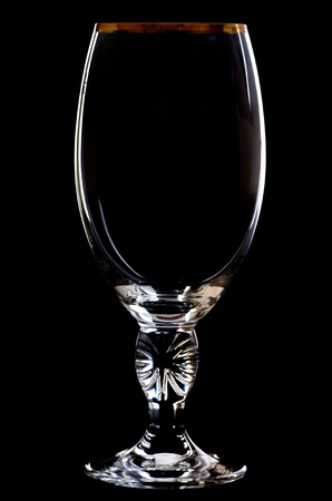 Silhouette  of empty Glass on blackの写真素材