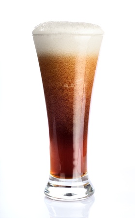 Glass with beer isolated on whiteの写真素材