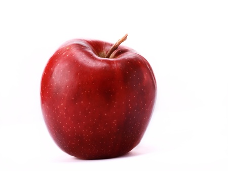 Red apple isolated on white backgroundの写真素材
