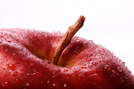 Red apple isolated on white backgroundの写真素材
