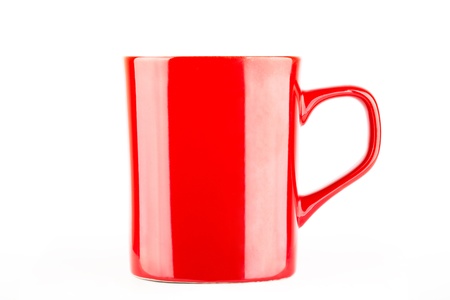 Red cup isolated on white backgroundの写真素材