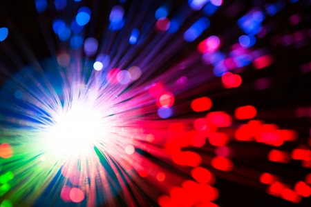 Close op of fiber optics, defocused backgroundの写真素材