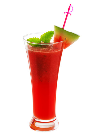 Watermelon cocktail, isolated on whiteの写真素材