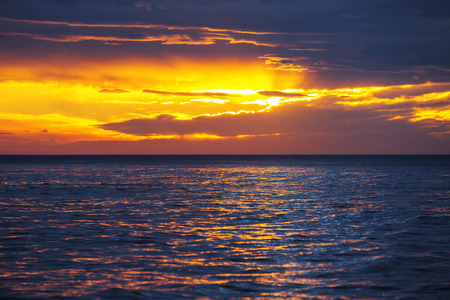 Beautiful cloudscape over the sea, sunrise shotの写真素材
