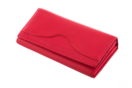 Red woman wallet isolated の写真素材