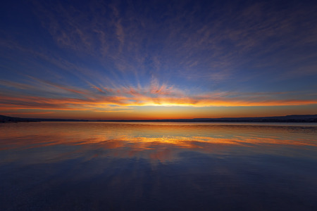 Beautiful cloudscape over the sea, sunset shot