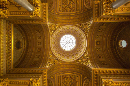 A luxury ceiling decoration in Versailles palace in Paris, Franceのeditorial素材