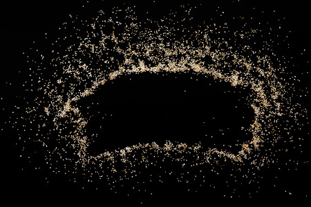 Sign from seed on black background