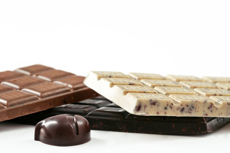 Handmade, bio chocolate isolated on white background