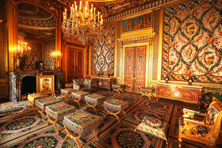 Paris, France, Versailles palace room interiorのeditorial素材