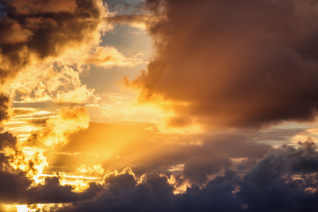 Cloudscape and dramatic blue sky, sunrise shot