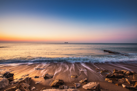 Beautiful Sunrise over  the seaの写真素材