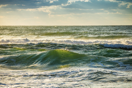 Beautiful cloudscape over the sea, sunrise shotの写真素材