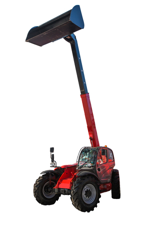 Tractor loader. Telescopic Handler - Construction equipment isolated on white background with...