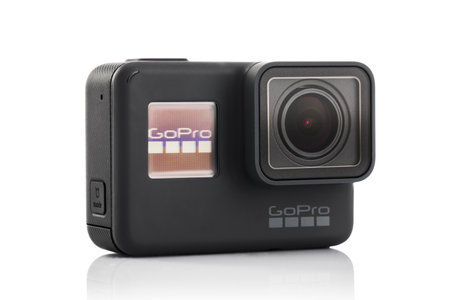 Varna, Bulgaria - March 9, 2017: GoPro Hero 5 Black isolated on white background.manufactured by...