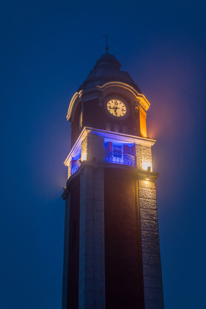 Varna train station clock tower constructed between 1908 and 1925.
