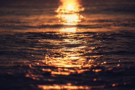 Sea wave close up, low angle view, sunrsie shot.の写真素材
